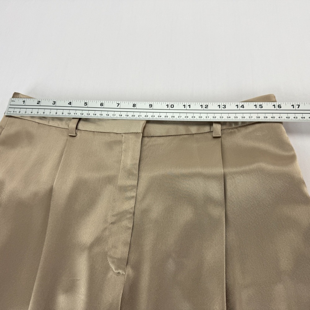 Babaton Aritzia Outgoing Satin Cargo Pants Womens 12 Taupe Pleated Party Holiday - Picture 11 of 15
